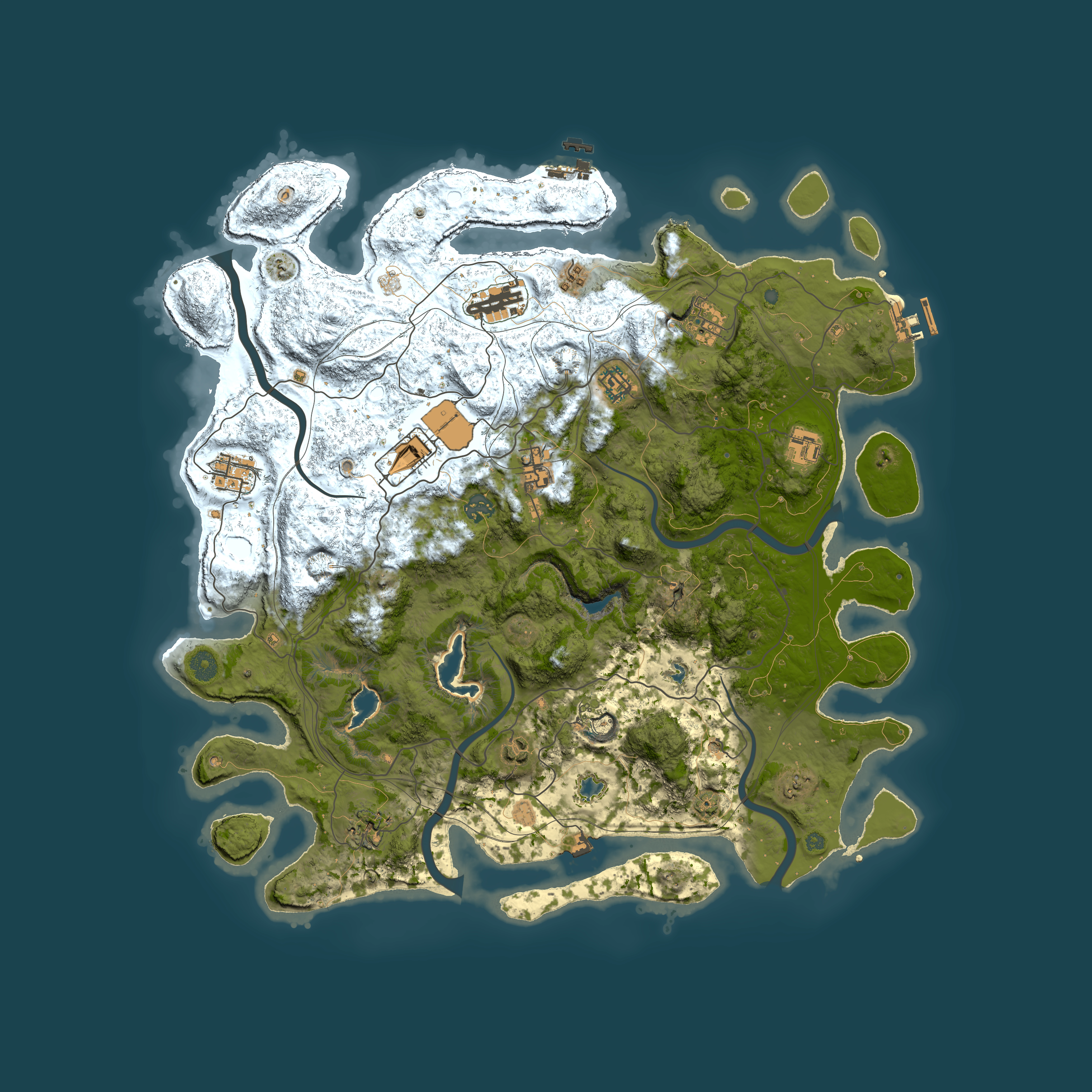 Full top-down render of Rust map seed 1166336498, 4500x4500m