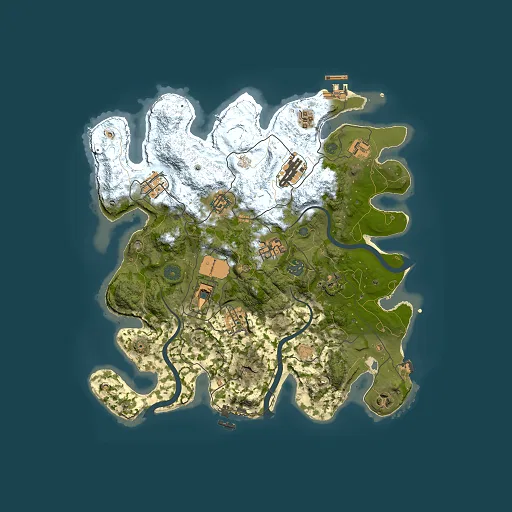 Rust map seed 1850658099, 3500x3500m top-down preview