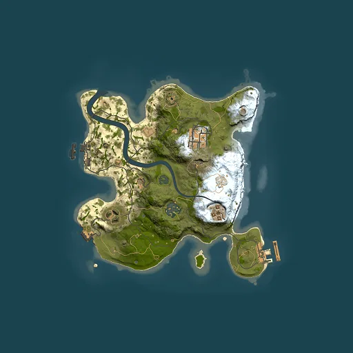 Rust map seed 1721107045, 2500x2500m top-down preview