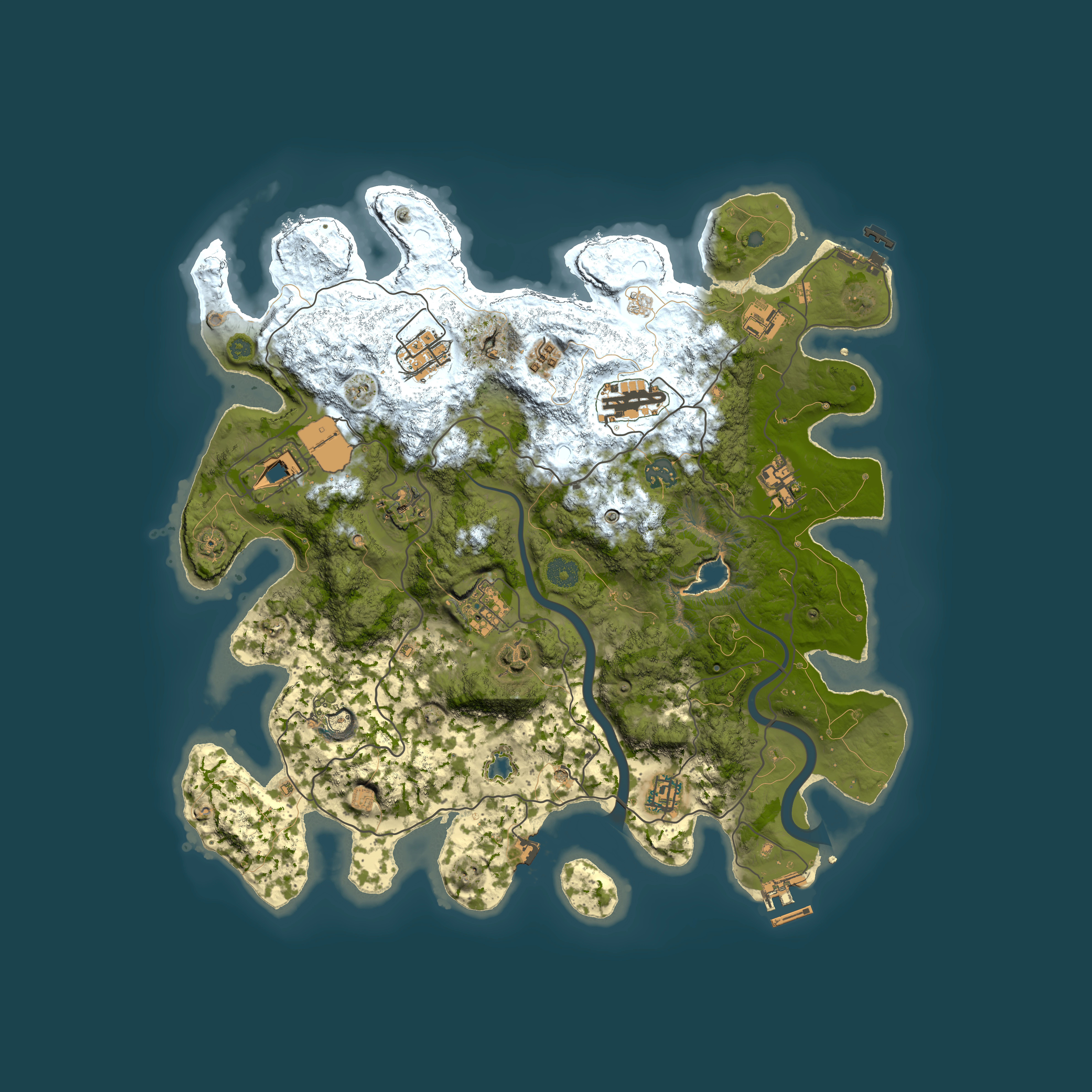 Full top-down render of Rust map seed 1652998220, 4000x4000m