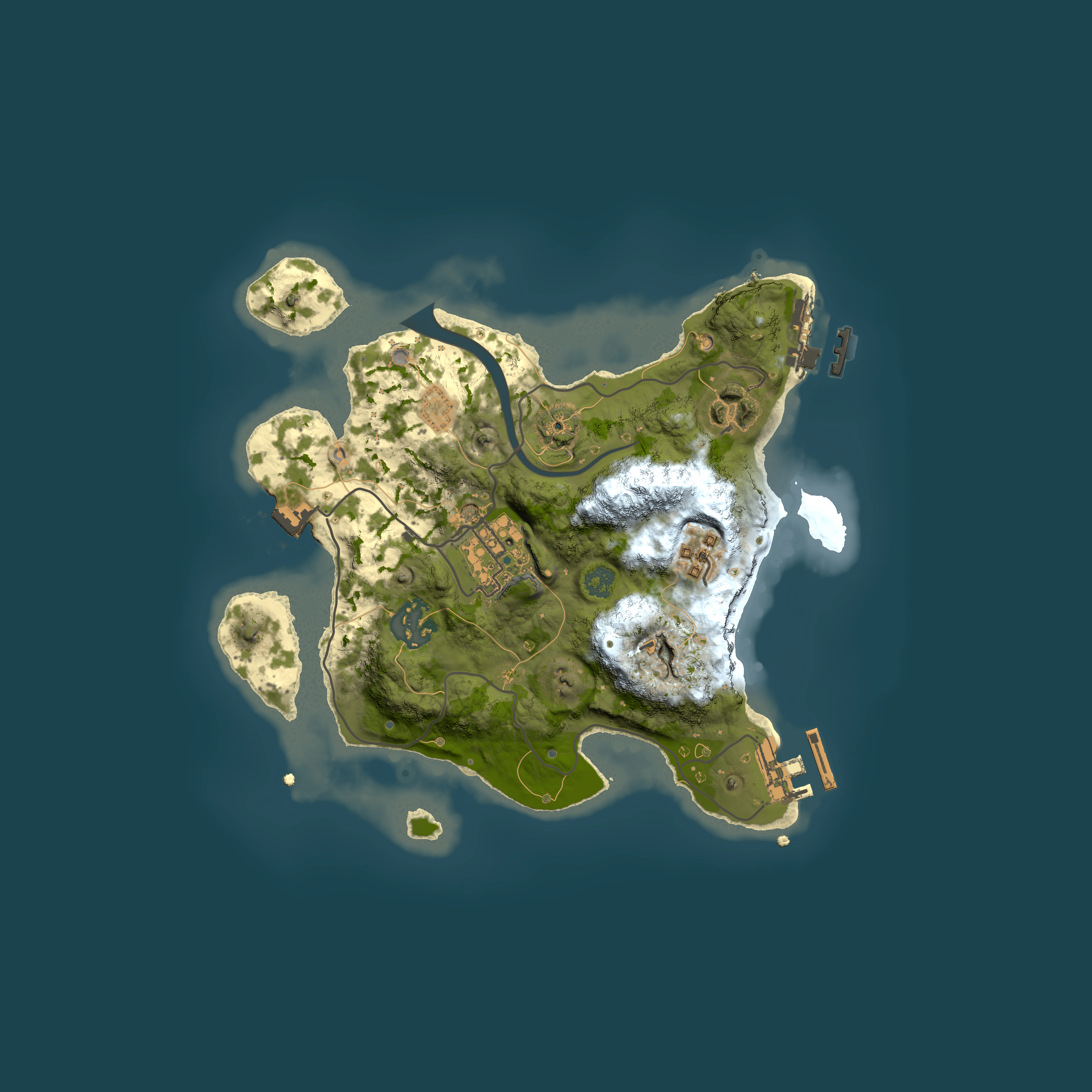 Full top-down render of Rust map seed 1257944961, 2500x2500m