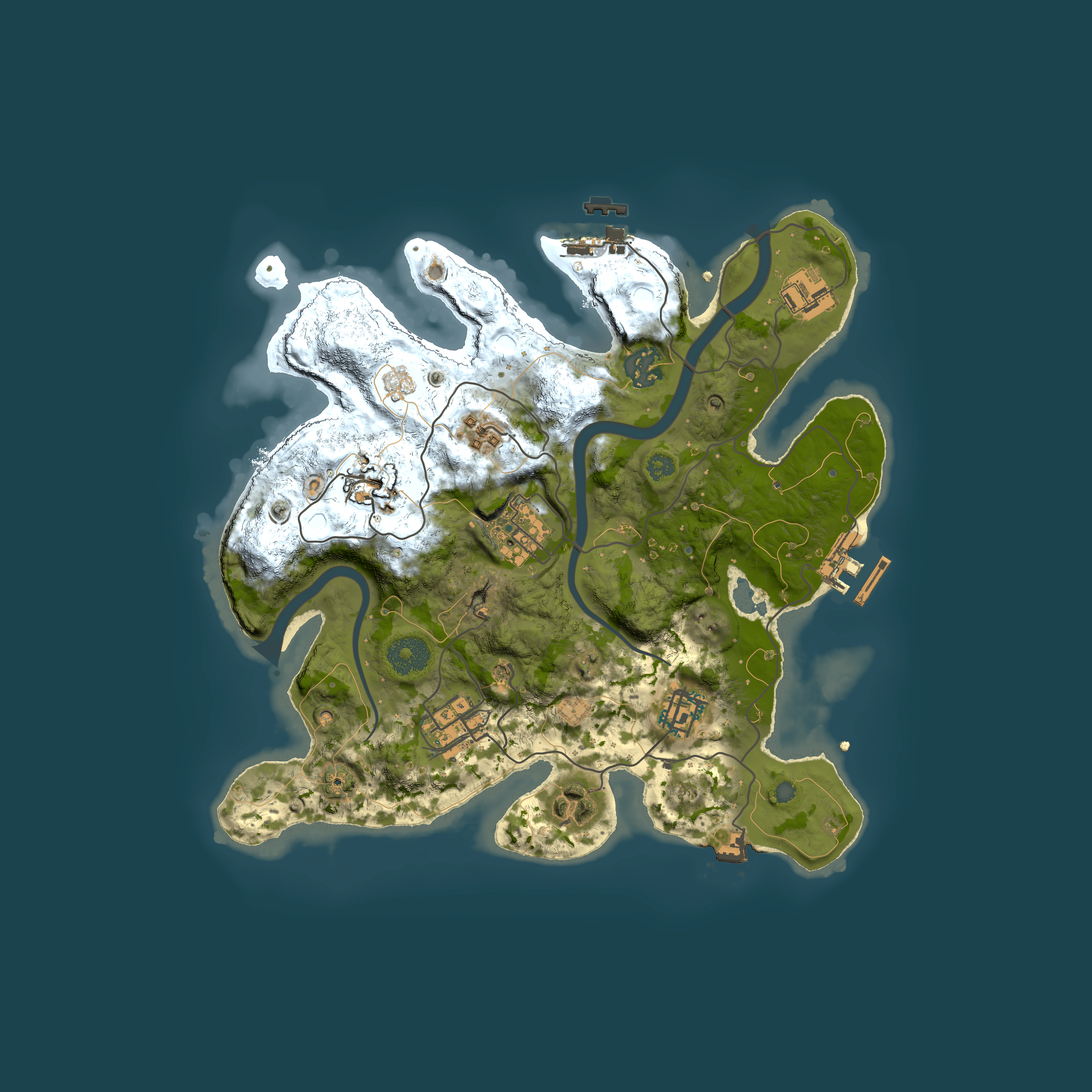 Full top-down render of Rust map seed 225949269, 3000x3000m