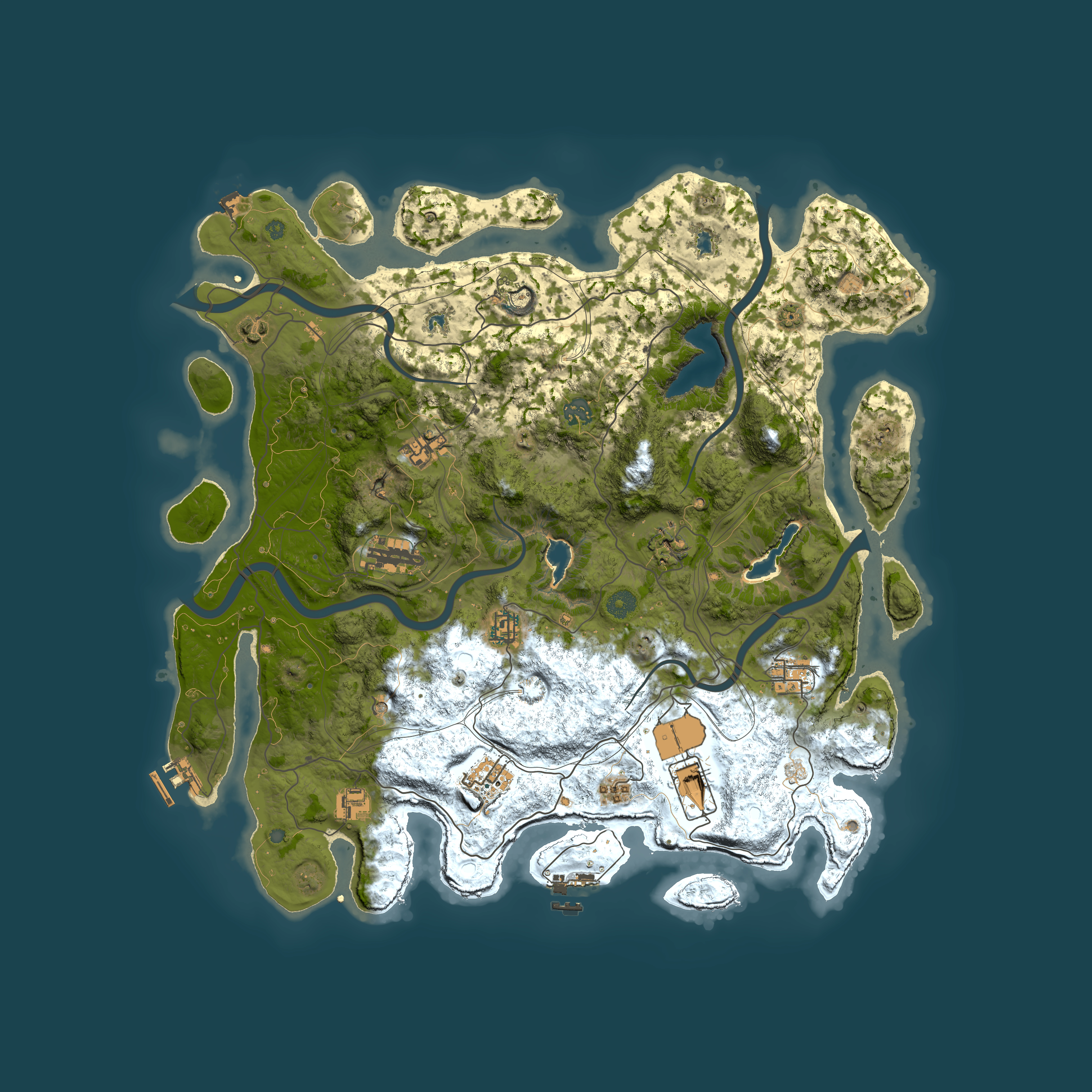 Full top-down render of Rust map seed 495627118, 4500x4500m