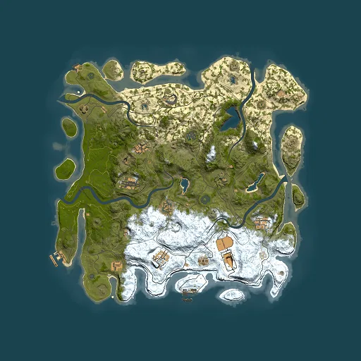Rust map seed 495627118, 4500x4500m top-down preview