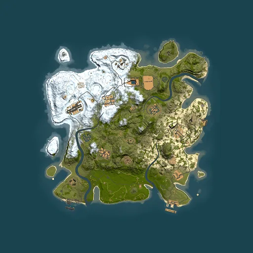 Rust map seed 2059873445, 3500x3500m top-down preview