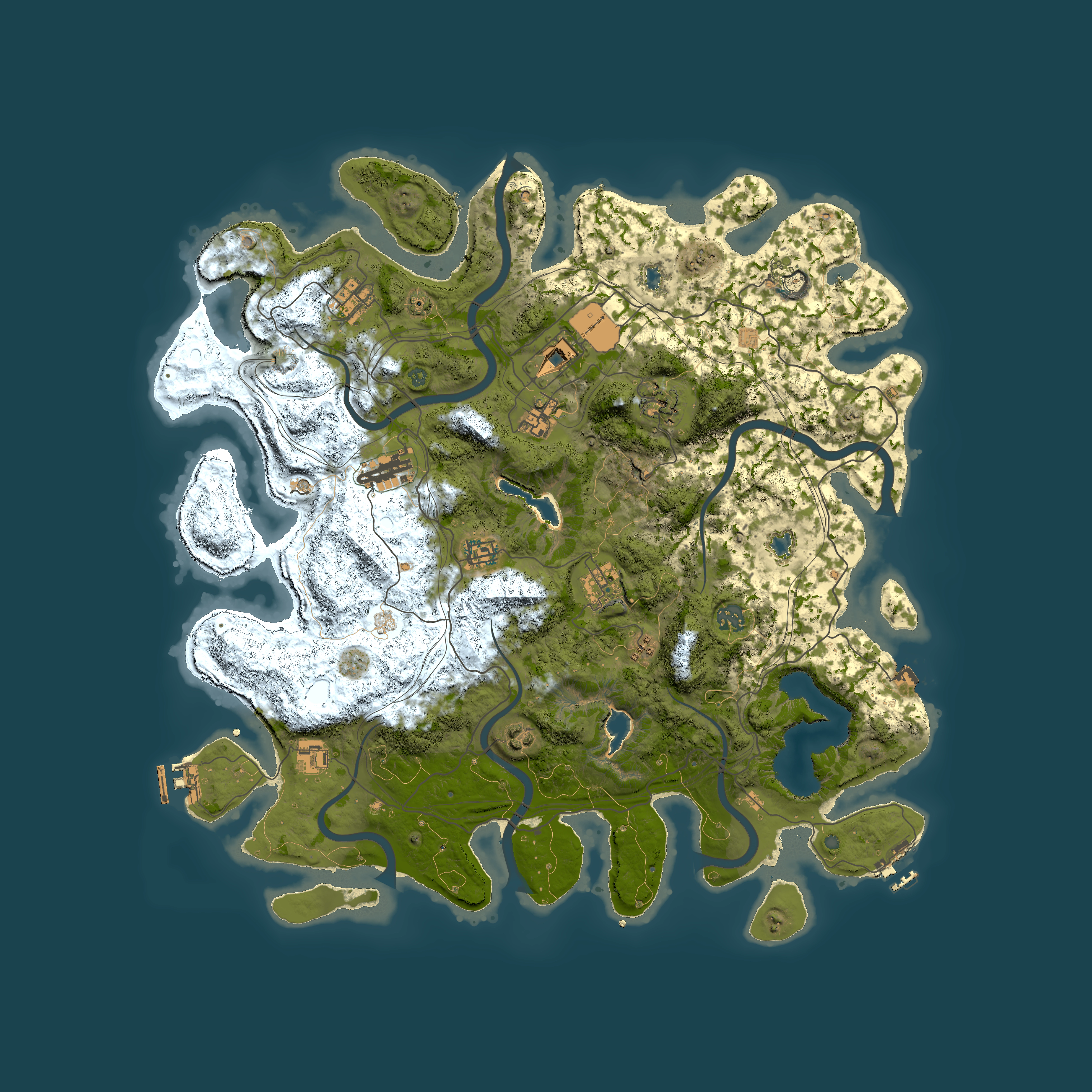 Full top-down render of Rust map seed 1300088164, 4500x4500m