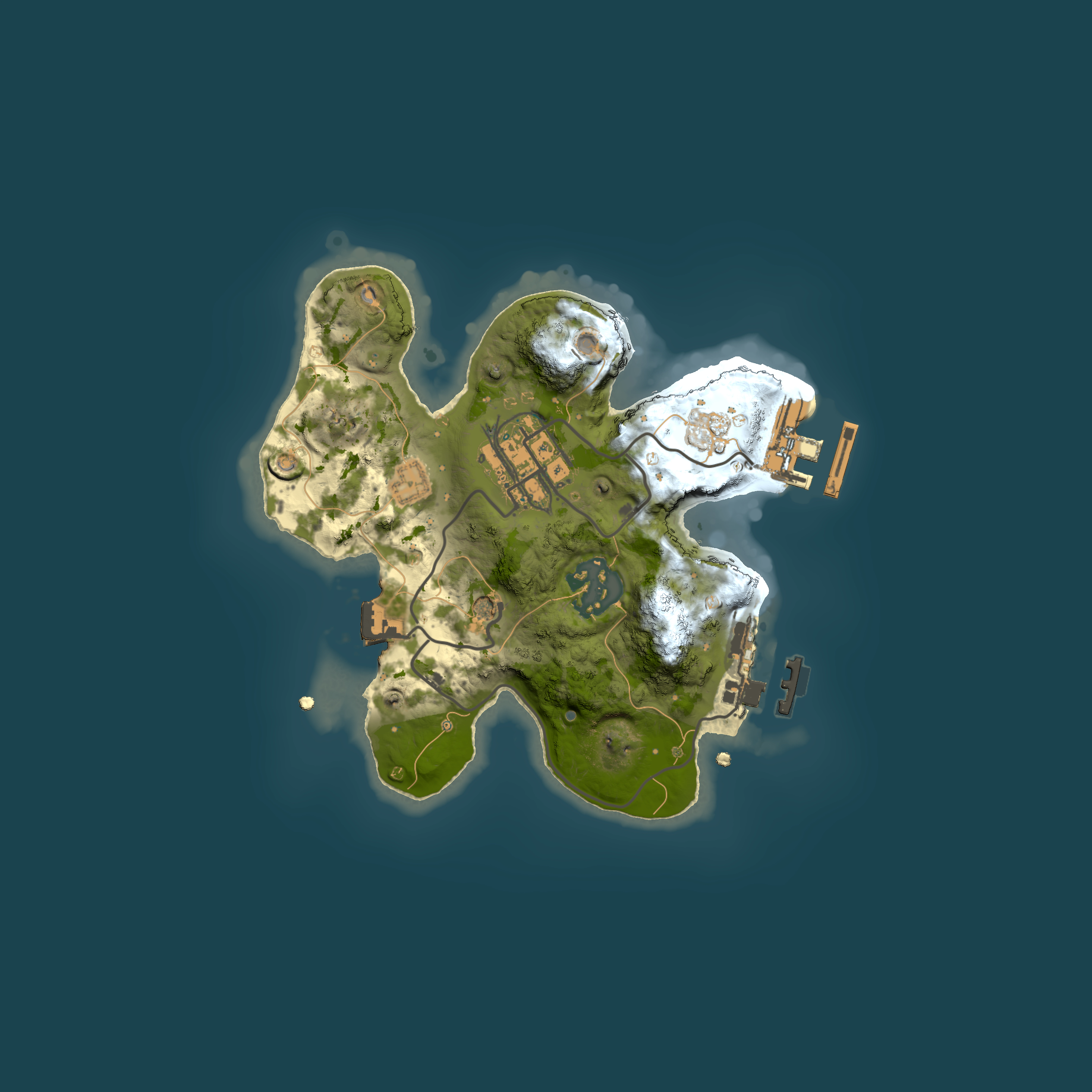 Full top-down render of Rust map seed 1992492771, 2000x2000m