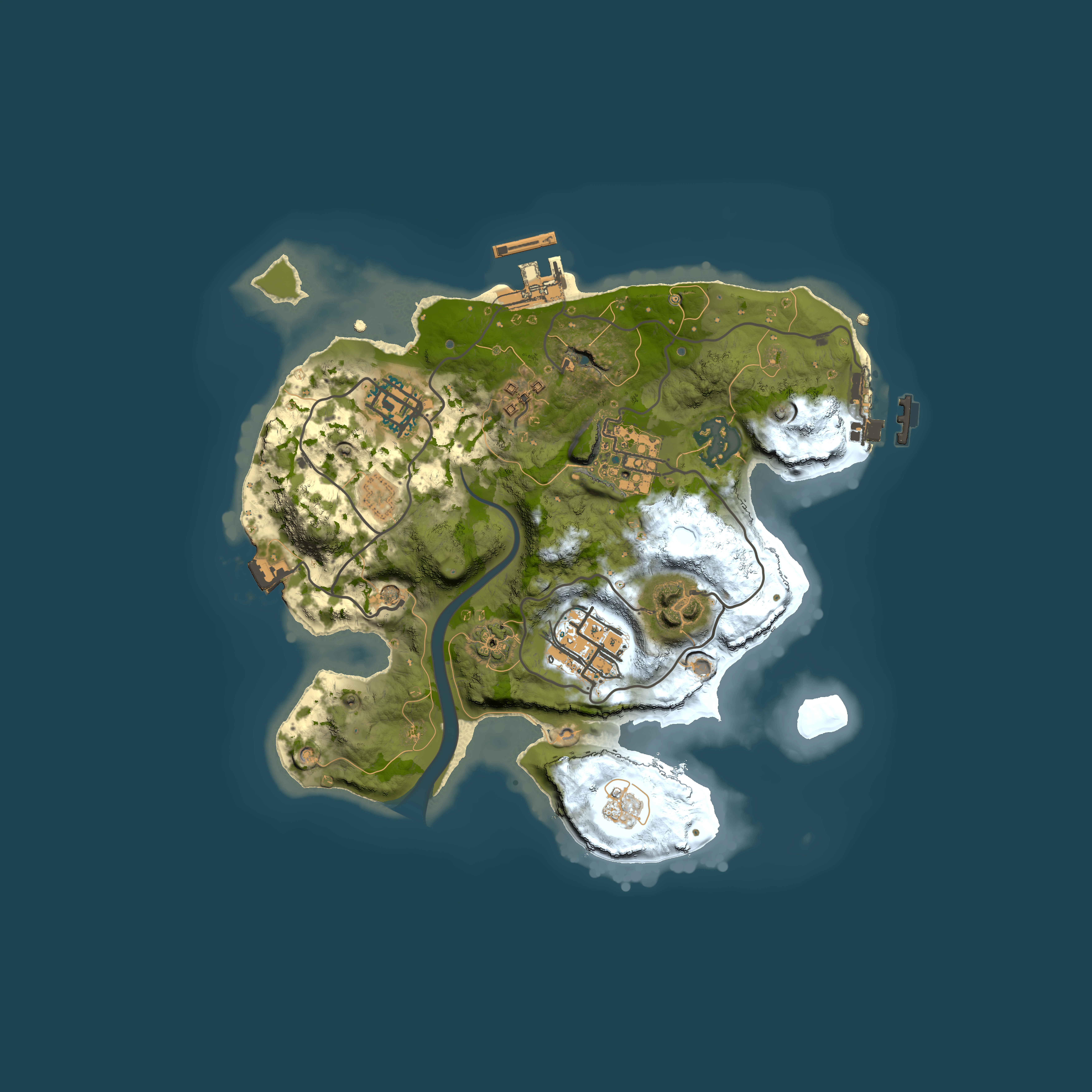 Full top-down render of Rust map seed 448537937, 2500x2500m