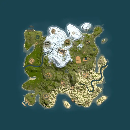 Rust map seed 910784250, 3500x3500m top-down preview