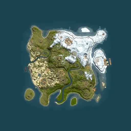 Rust map seed 894991564, 3000x3000m top-down preview