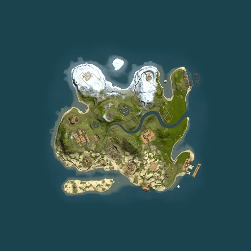 Rust map seed 1136345687, 2500x2500m top-down preview