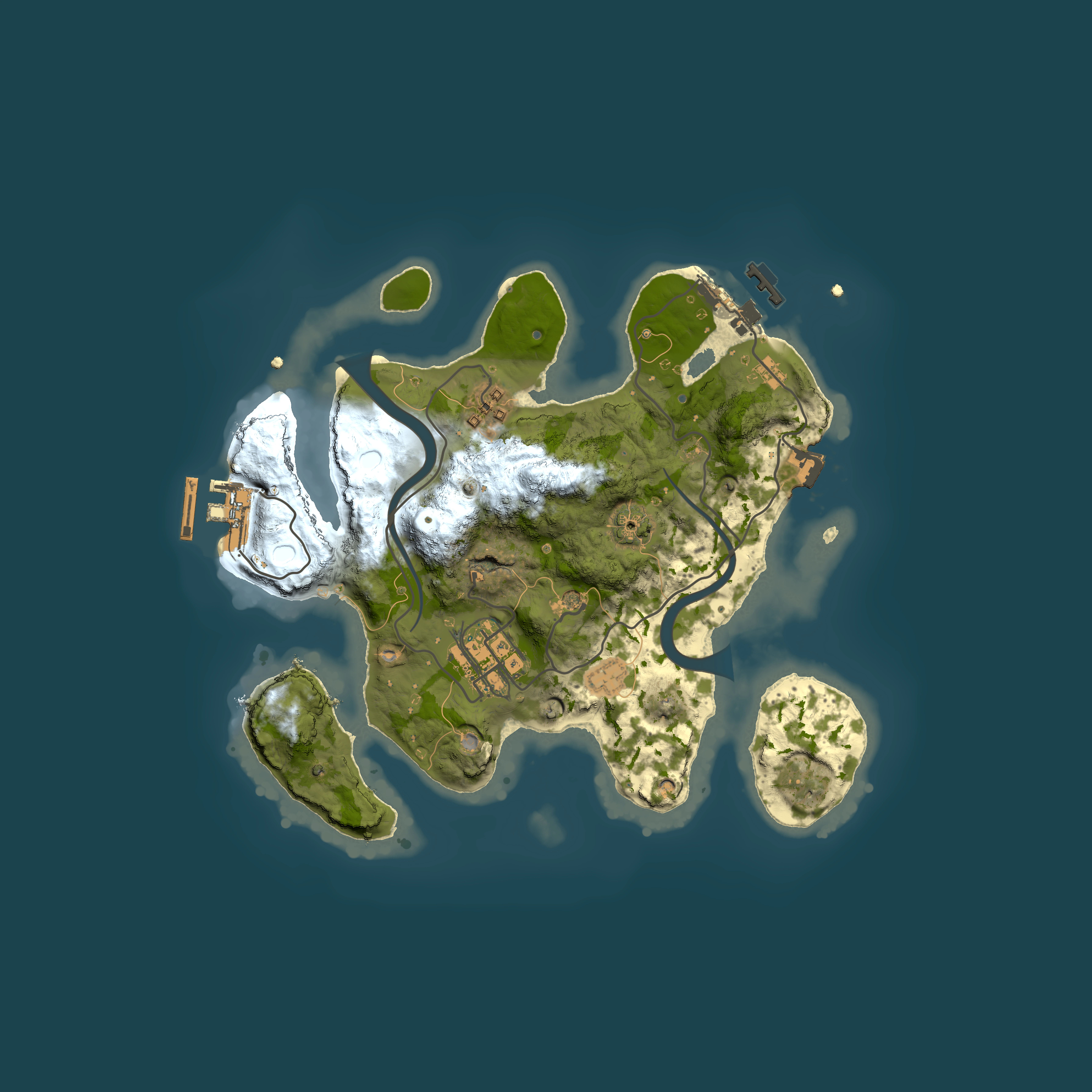 Full top-down render of Rust map seed 802421918, 2500x2500m