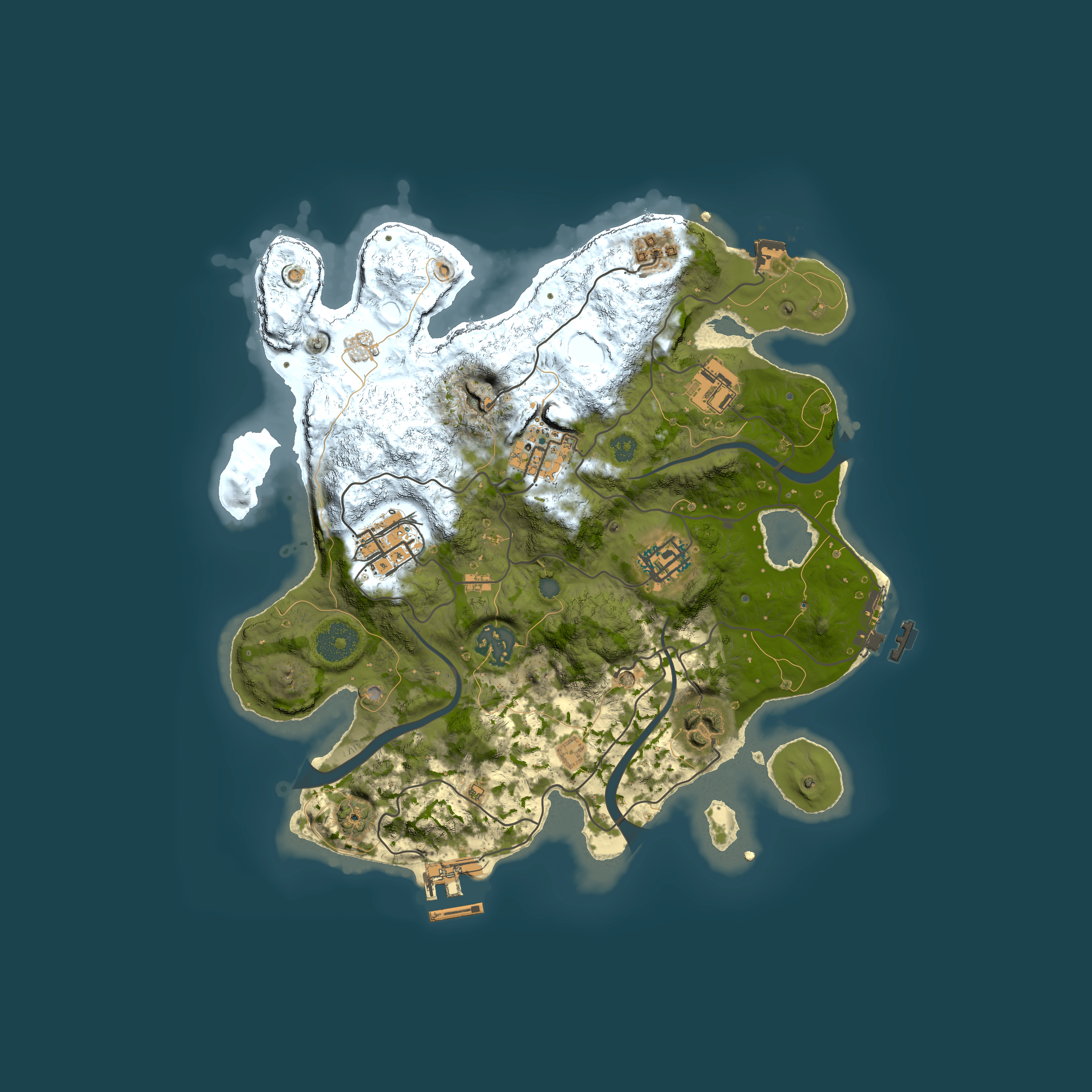 Full top-down render of Rust map seed 1369901751, 3000x3000m