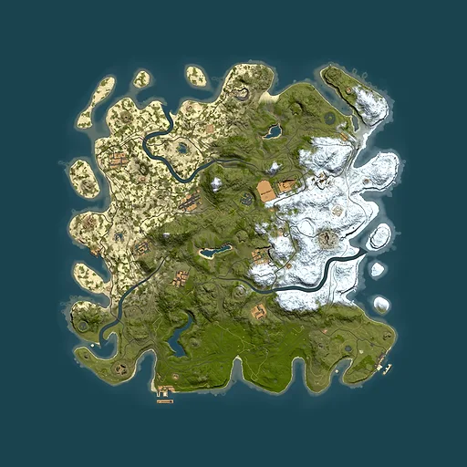 Rust map seed 25418302, 4500x4500m top-down preview
