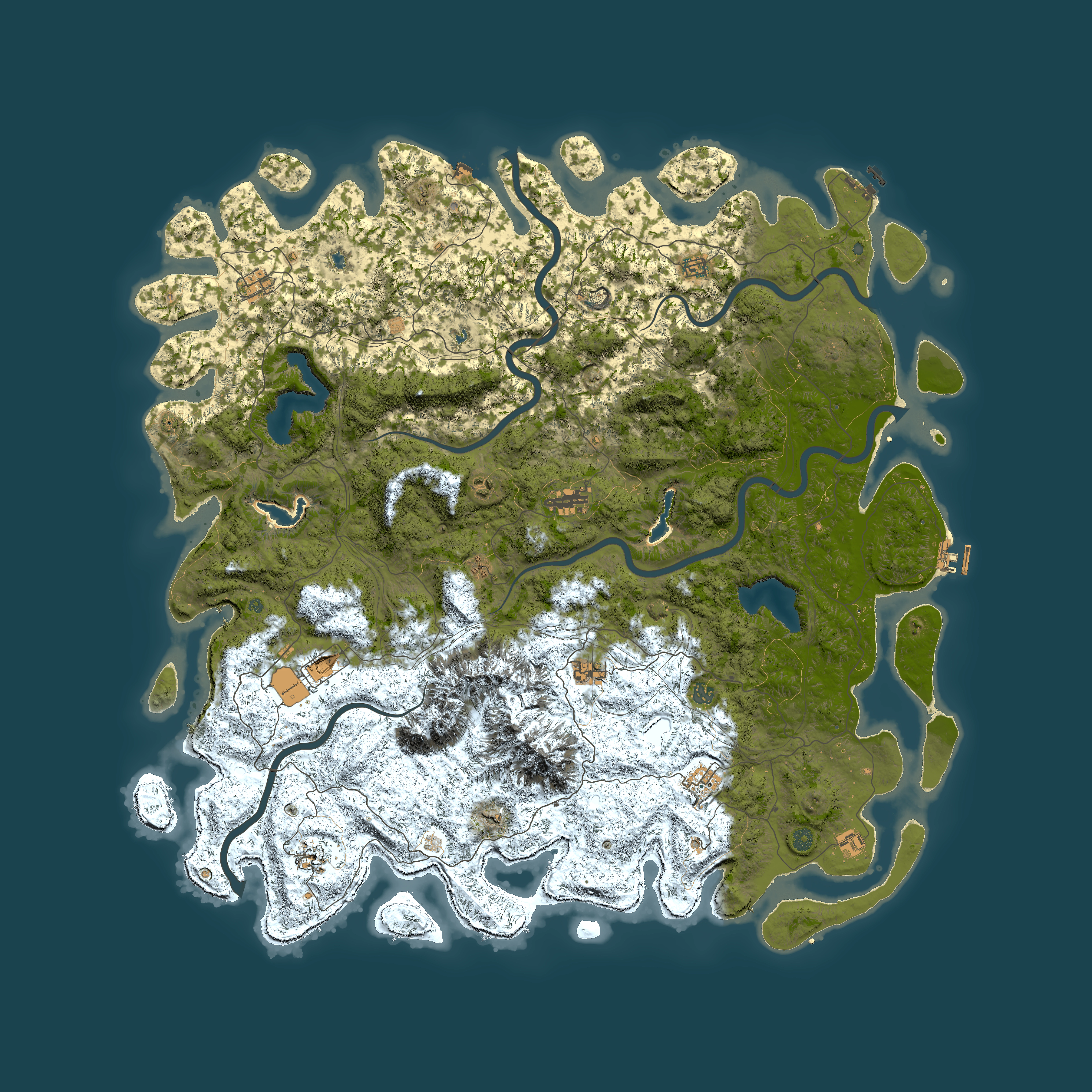 Full top-down render of Rust map seed 1226328700, 6000x6000m