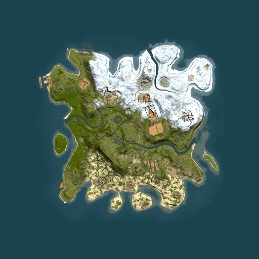 Rust map seed 879621255, 3500x3500m top-down preview