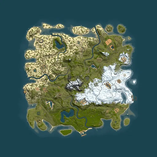 Rust map seed 1886907663, 5000x5000m top-down preview