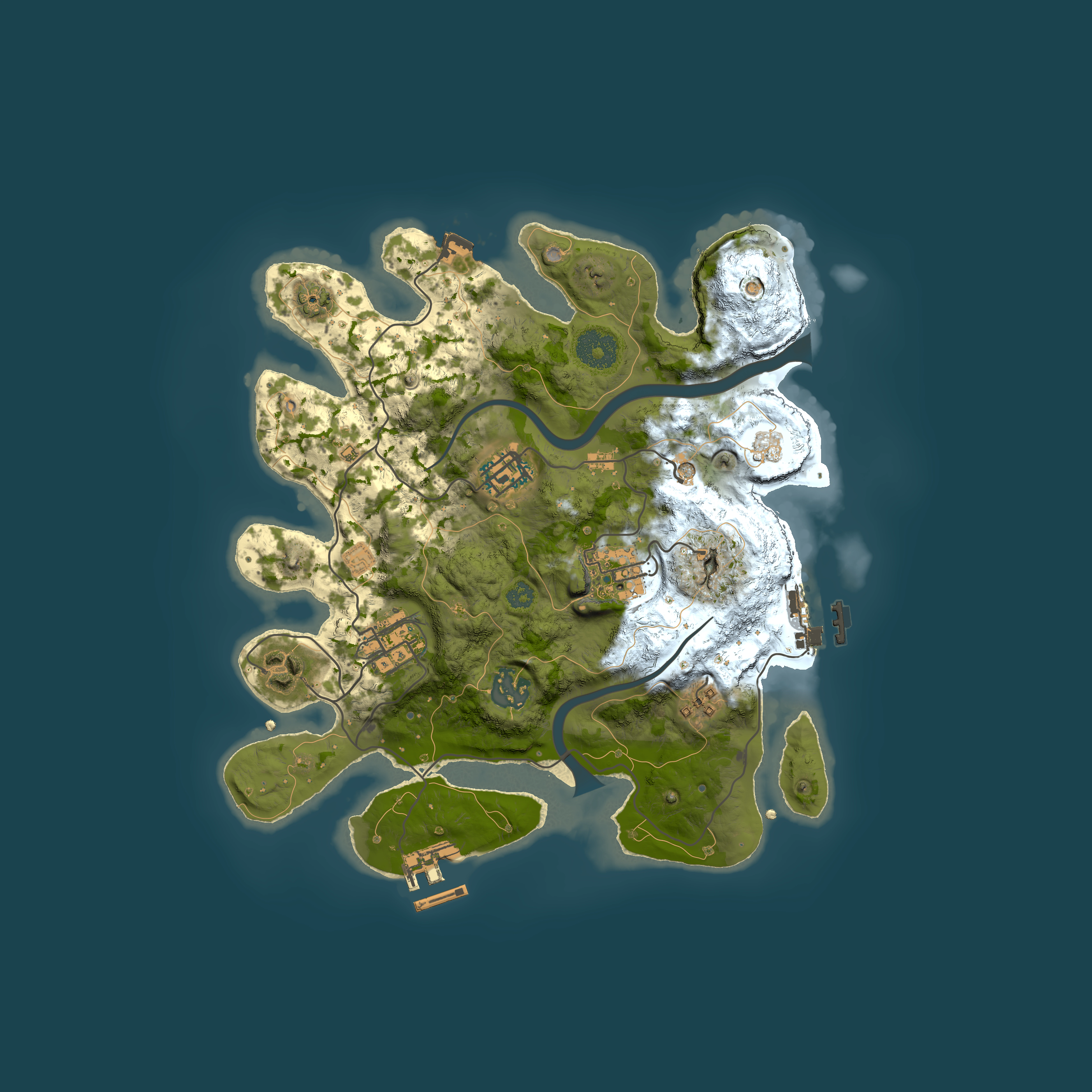 Full top-down render of Rust map seed 2089263047, 3000x3000m