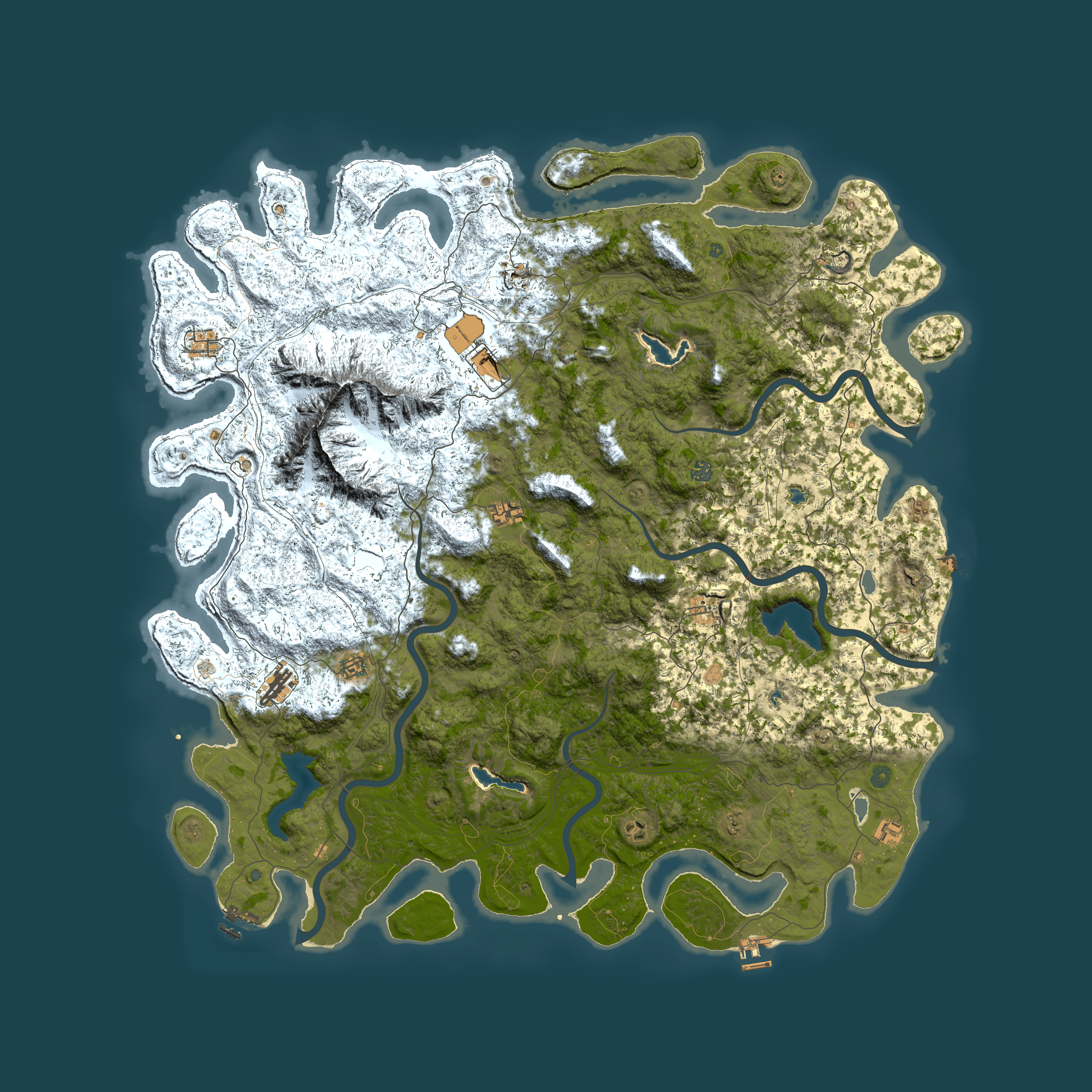 Full top-down render of Rust map seed 190393681, 6000x6000m