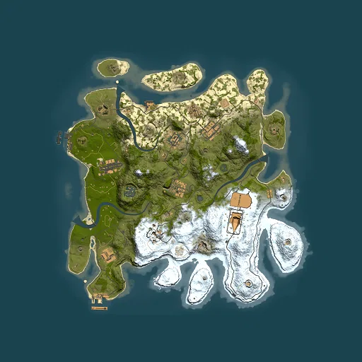 Rust map seed 2147155007, 3500x3500m top-down preview