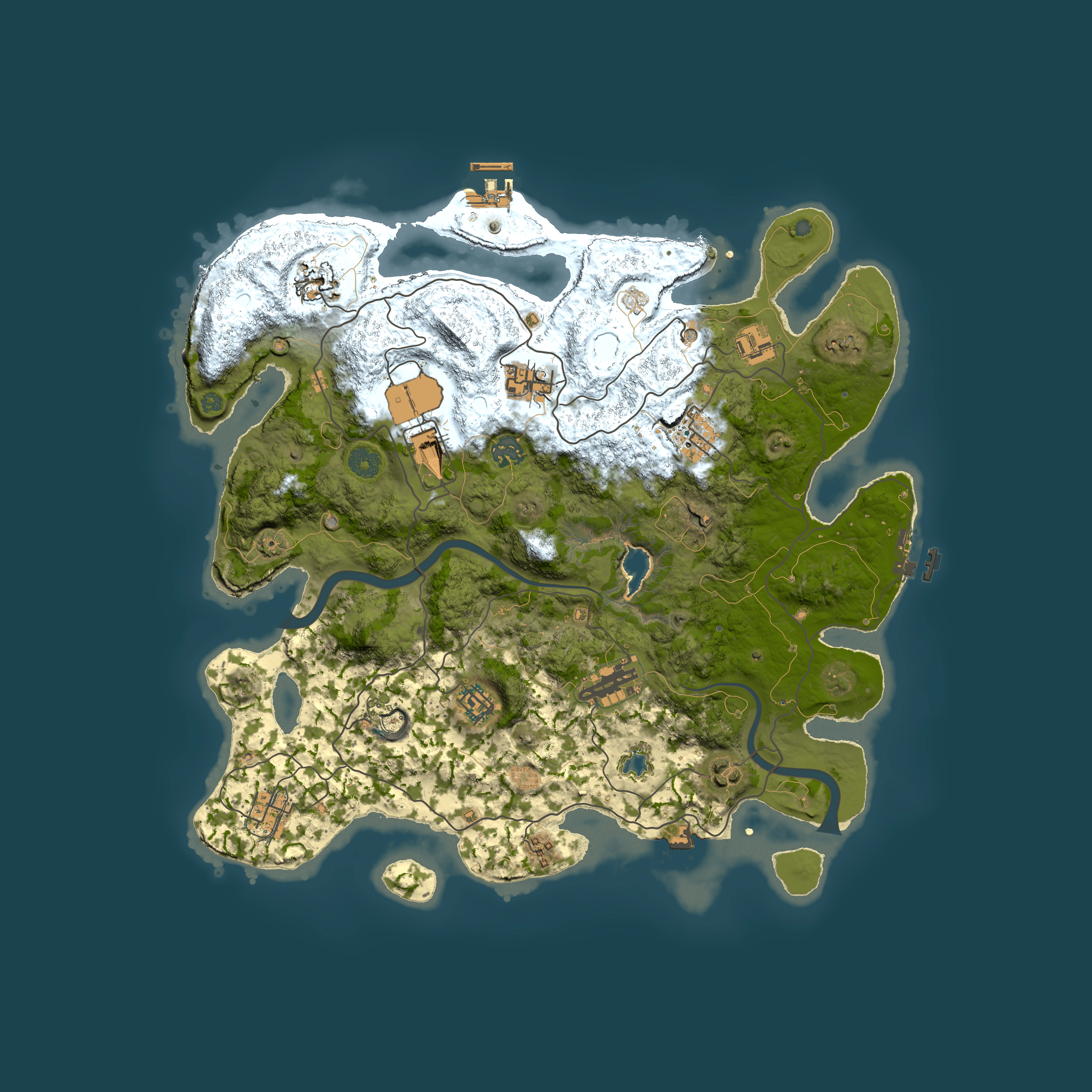 Full top-down render of Rust map seed 1841886159, 4000x4000m
