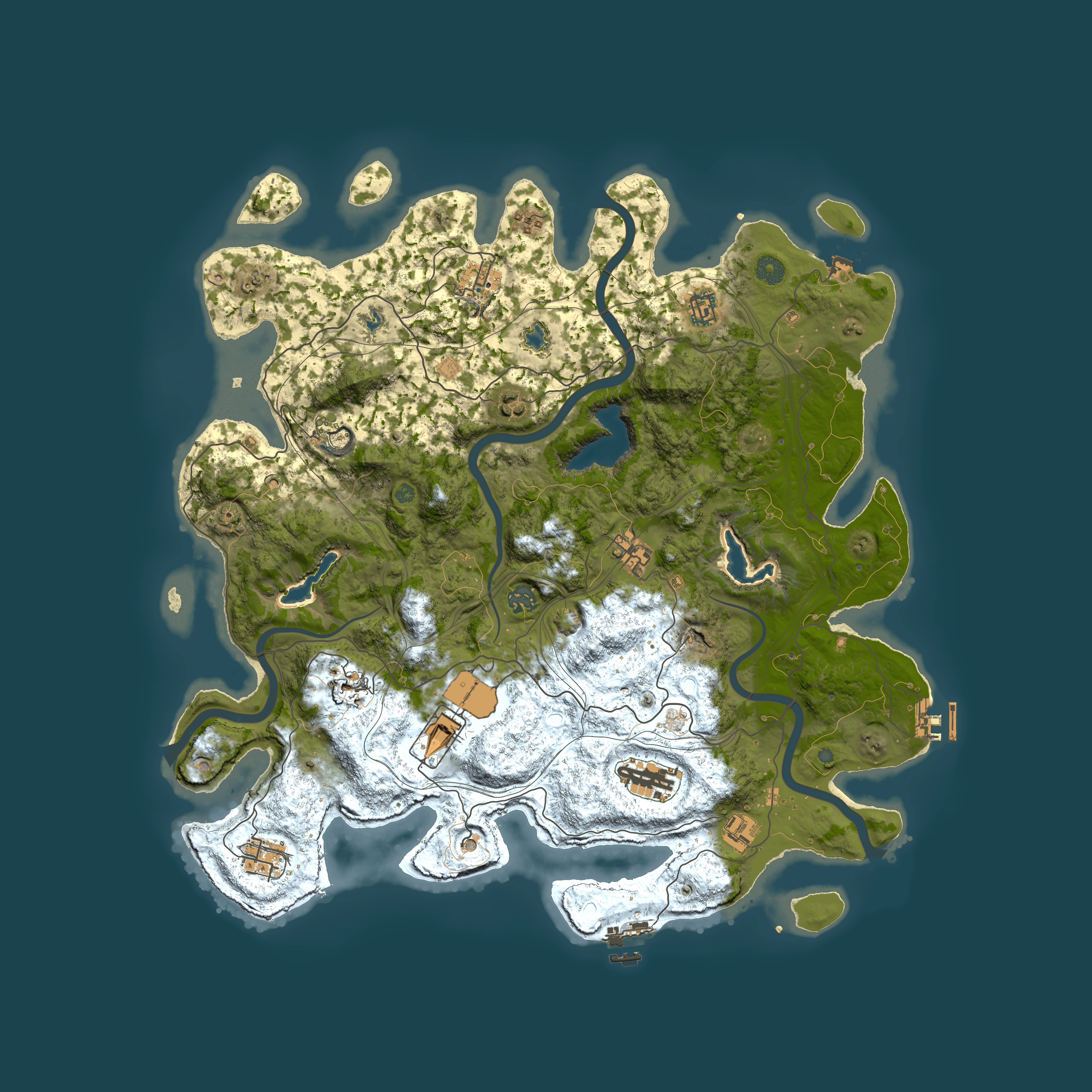 Full top-down render of Rust map seed 1290517258, 4500x4500m