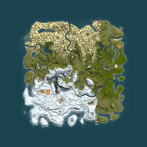 Rust map seed 1461464295, 5000x5000m top-down preview