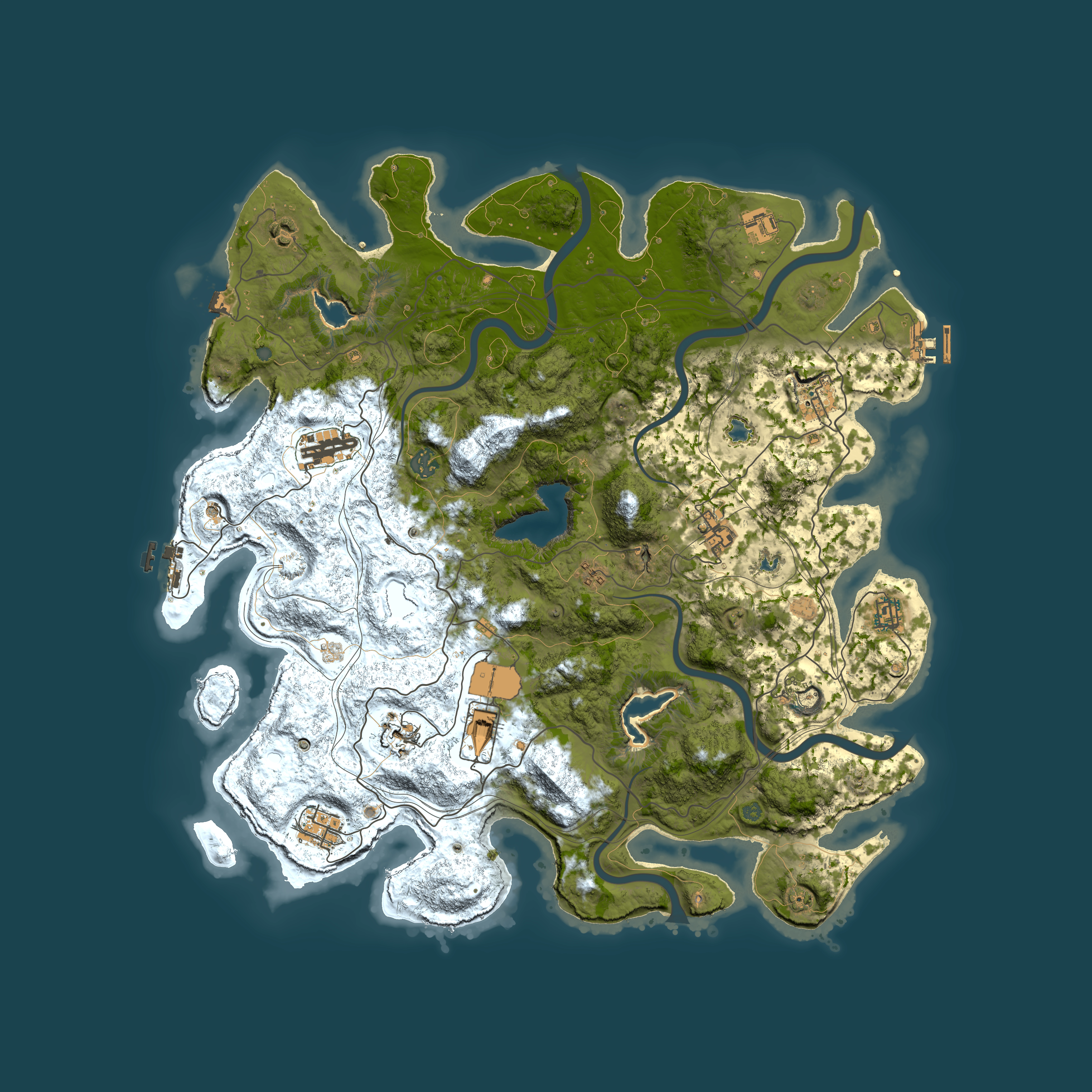 Full top-down render of Rust map seed 1377535043, 4500x4500m