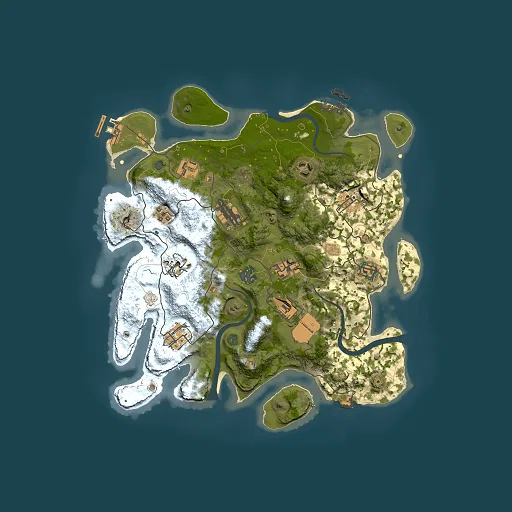 Rust map seed 1574012081, 3500x3500m top-down preview