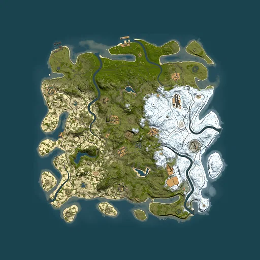 Rust map seed 934911822, 4500x4500m top-down preview