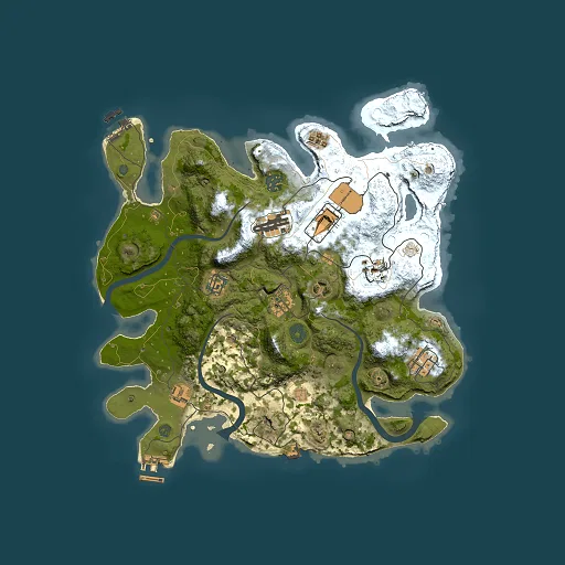 Rust map seed 1025819926, 3500x3500m top-down preview