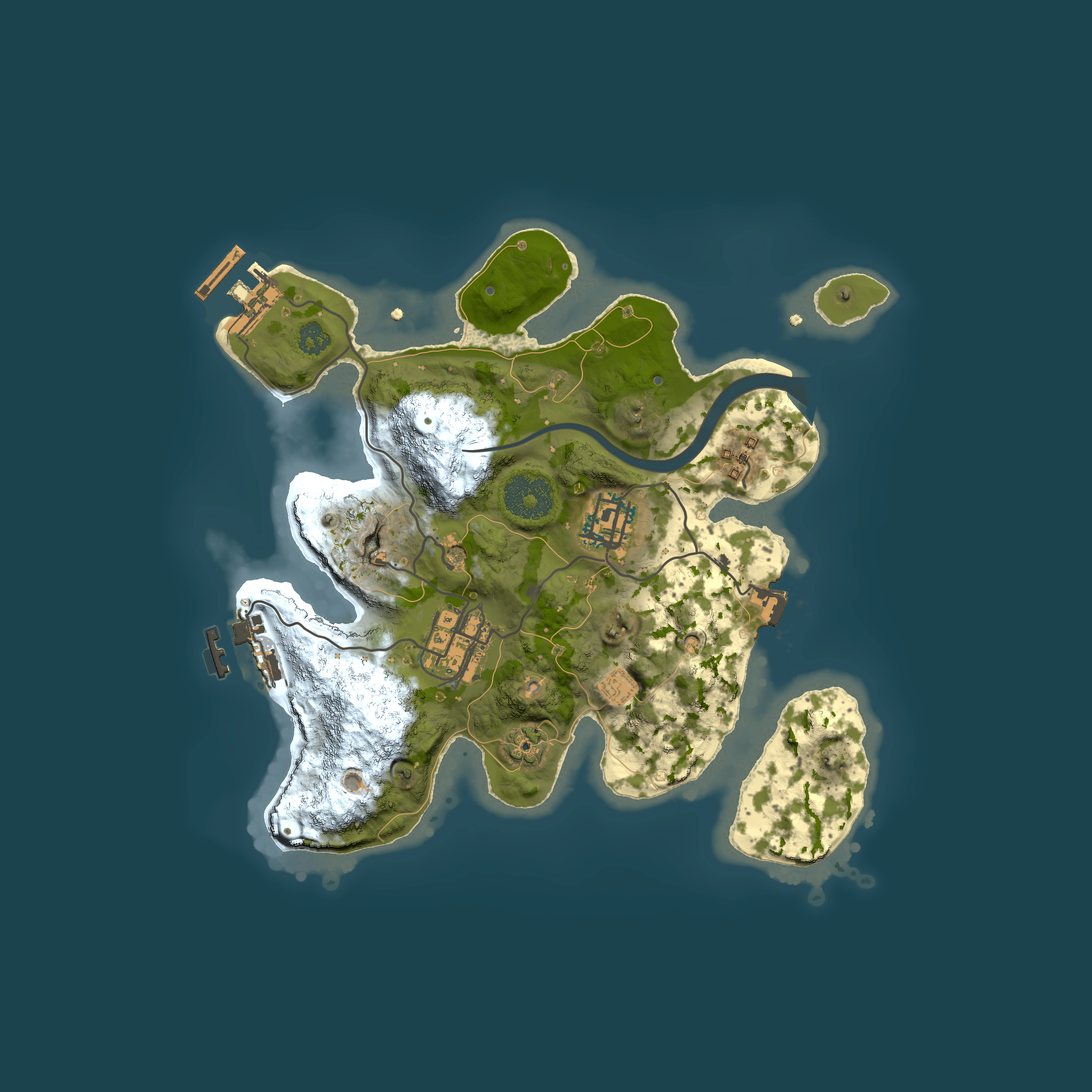 Full top-down render of Rust map seed 79141396, 2500x2500m
