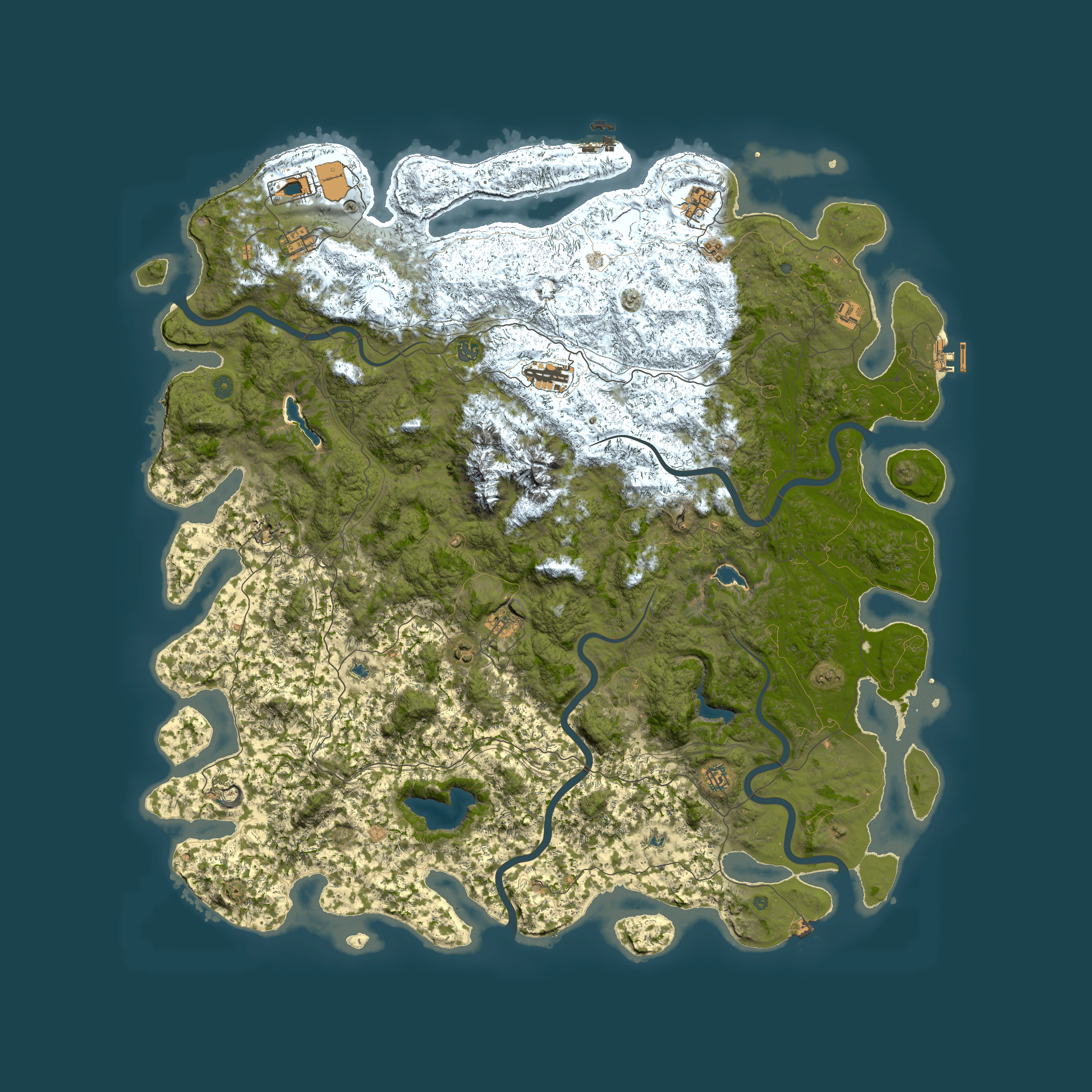 Full top-down render of Rust map seed 1001705767, 6000x6000m
