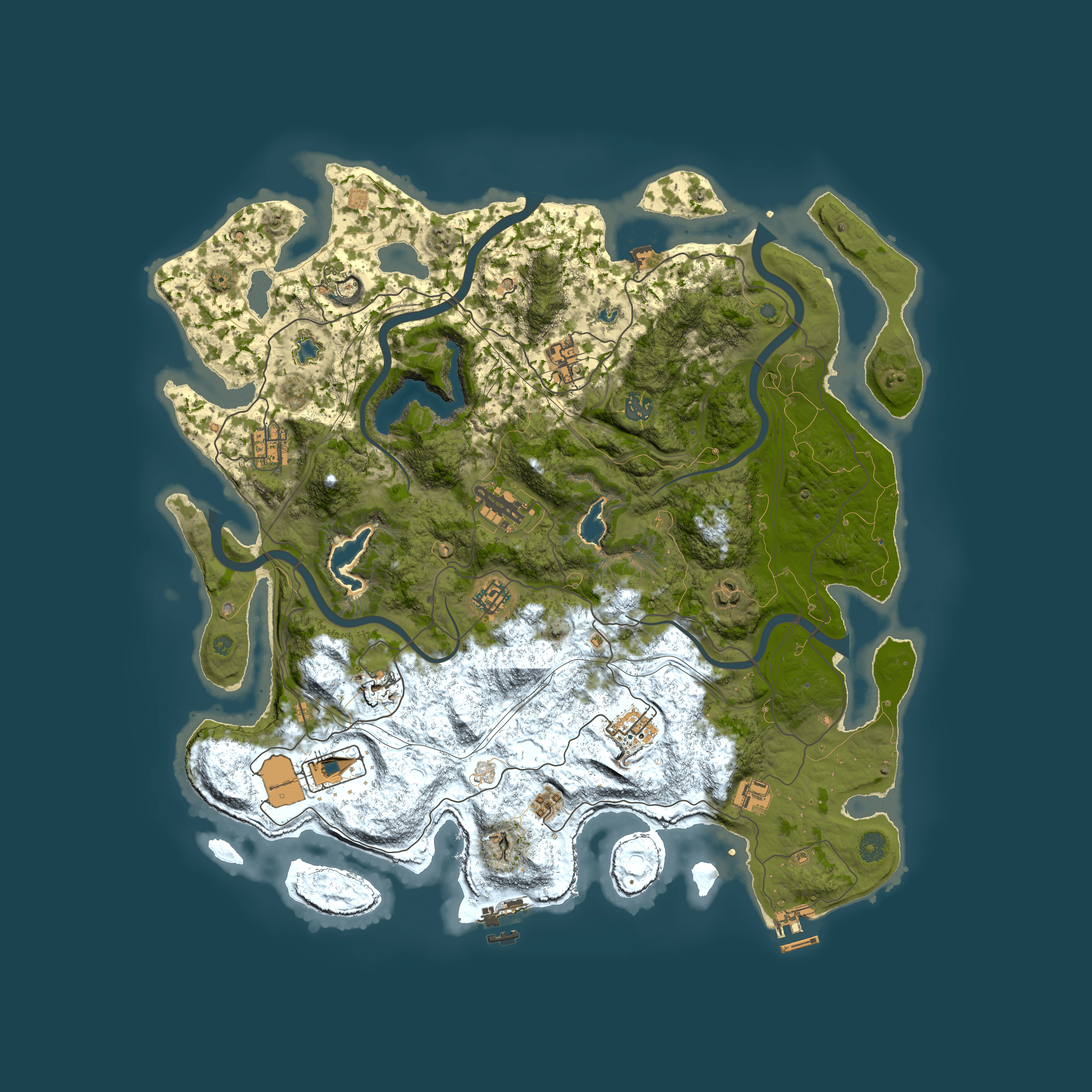 Full top-down render of Rust map seed 699429040, 4500x4500m