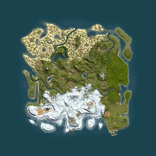 Rust map seed 699429040, 4500x4500m top-down preview