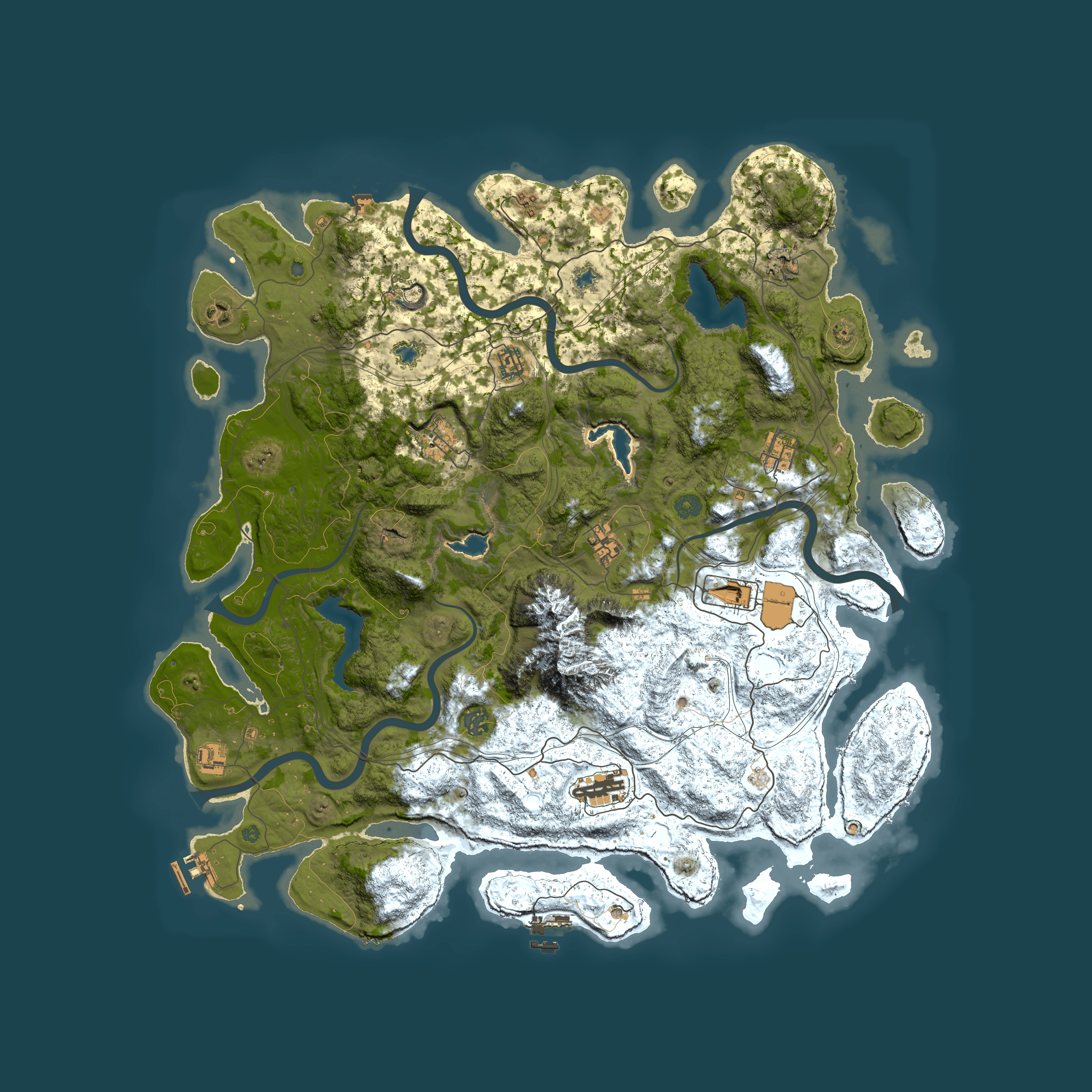 Full top-down render of Rust map seed 725799227, 5000x5000m