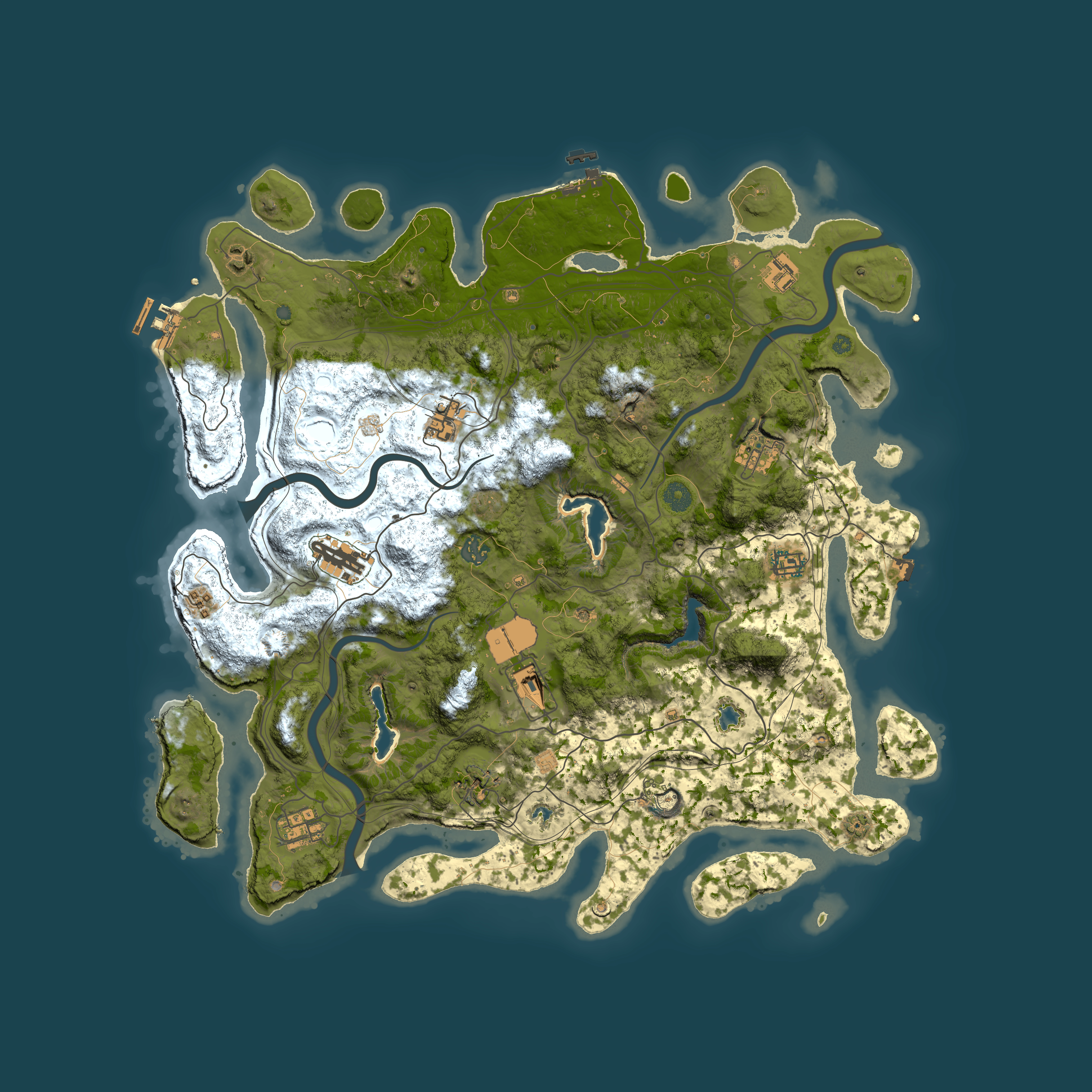 Full top-down render of Rust map seed 1288144073, 4500x4500m