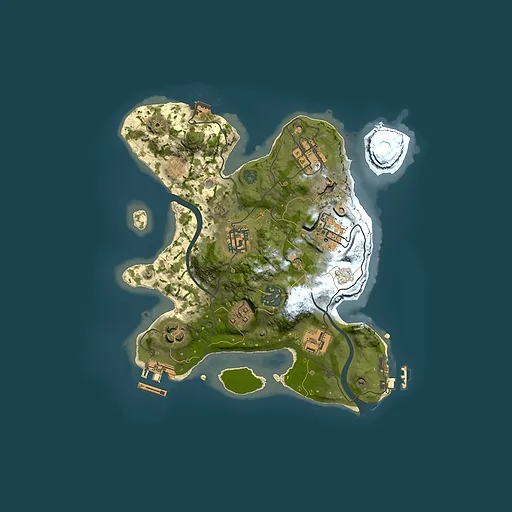 Rust map seed 1157774409, 2500x2500m top-down preview