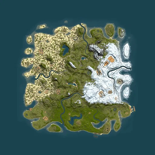 Rust map seed 188013088, 5000x5000m top-down preview