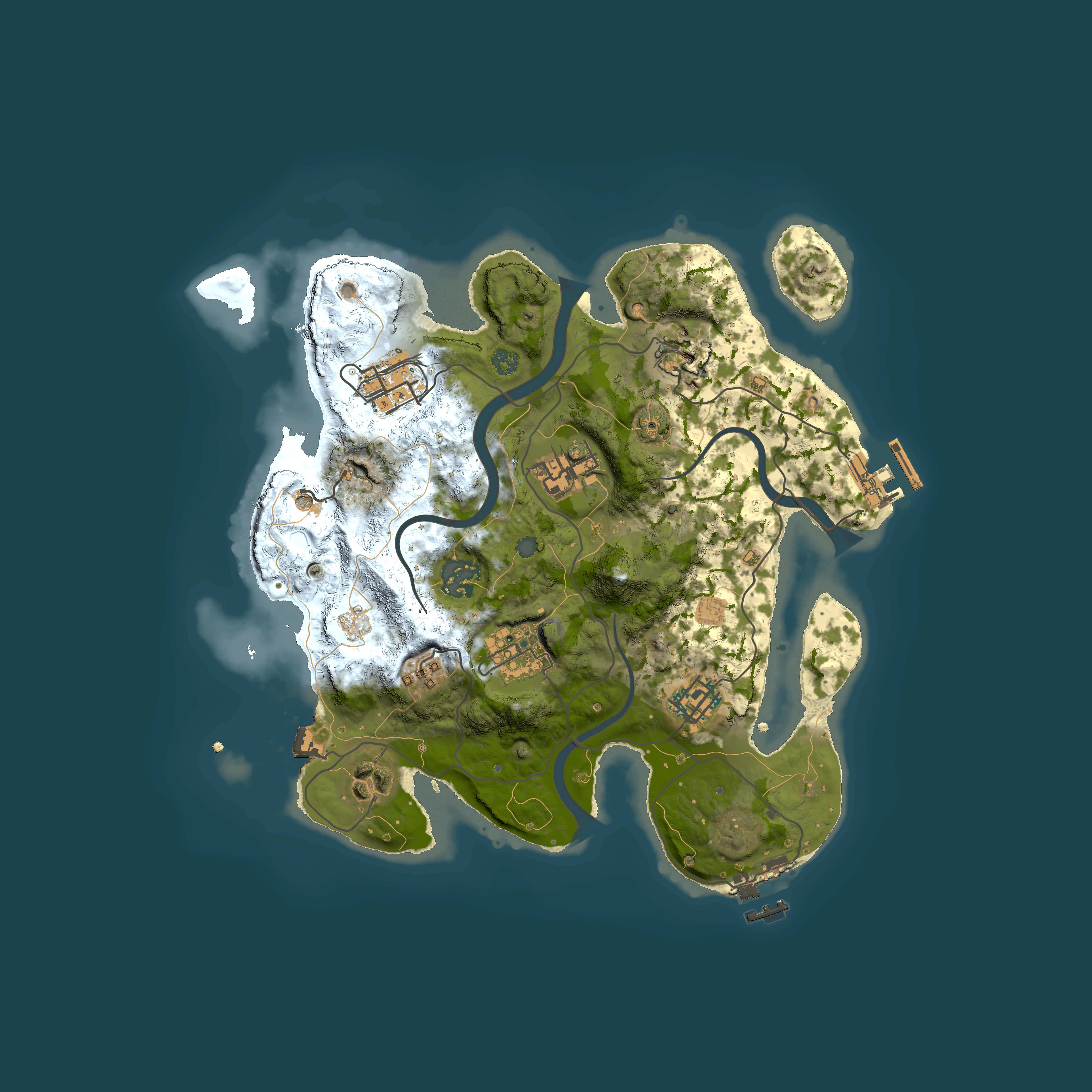 Full top-down render of Rust map seed 1954502625, 3000x3000m