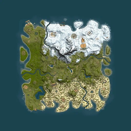 Rust map seed 1524125140, 5000x5000m top-down preview