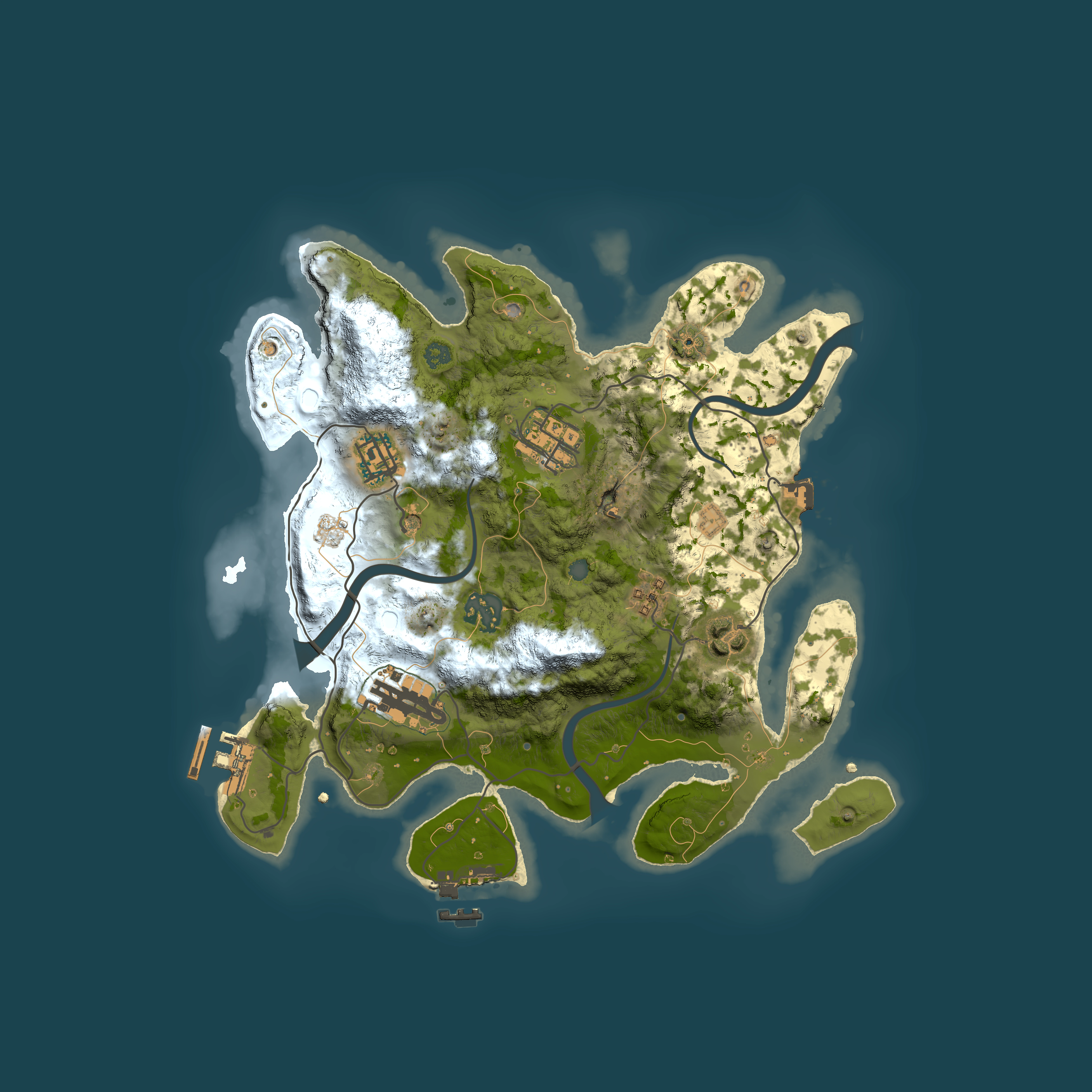 Full top-down render of Rust map seed 426111332, 3000x3000m