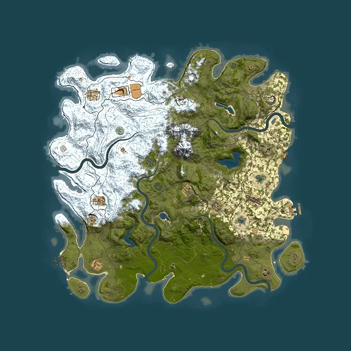 Rust map seed 1274411564, 5000x5000m top-down preview