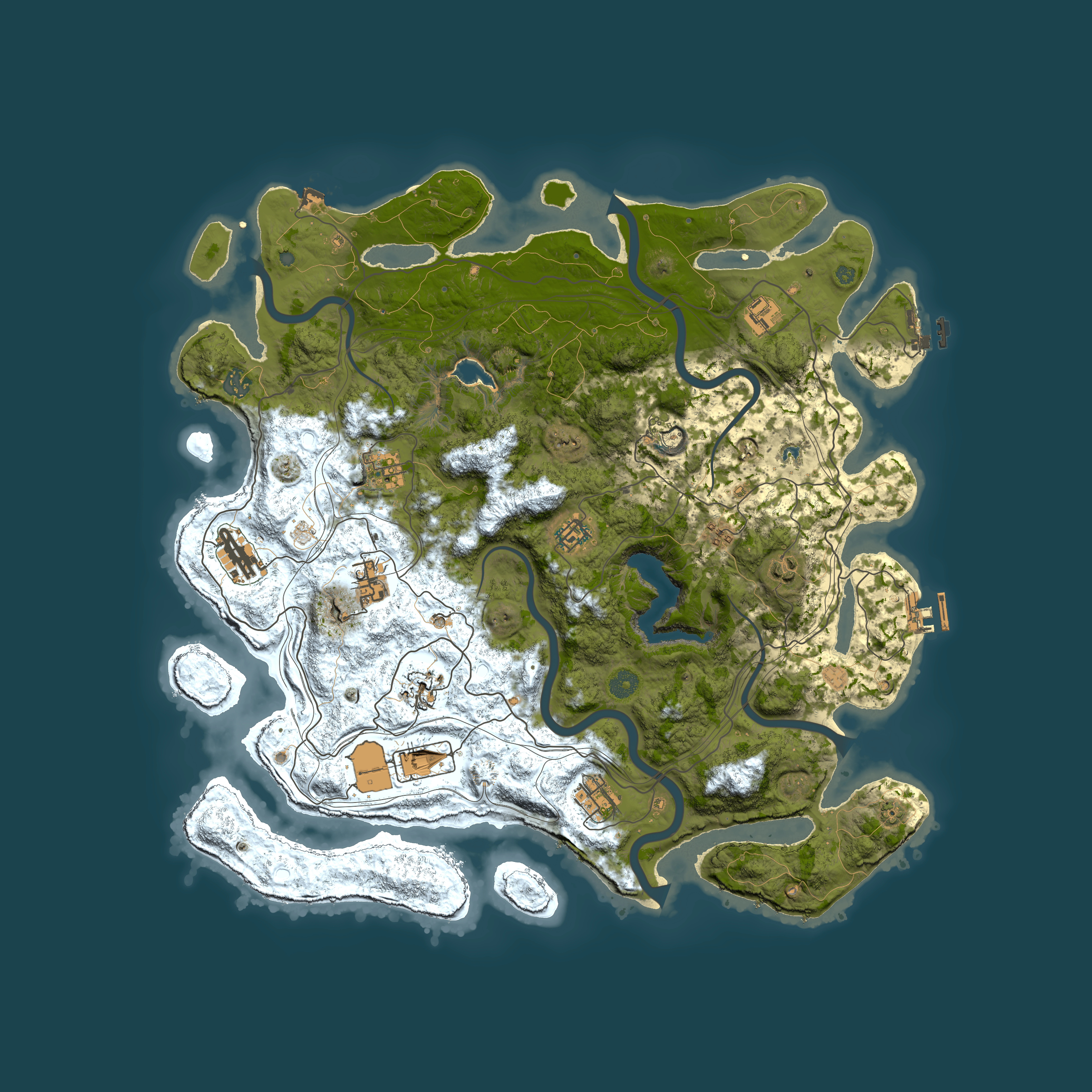 Full top-down render of Rust map seed 961720606, 4500x4500m