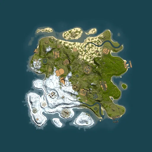 Rust map seed 1147845962, 3500x3500m top-down preview