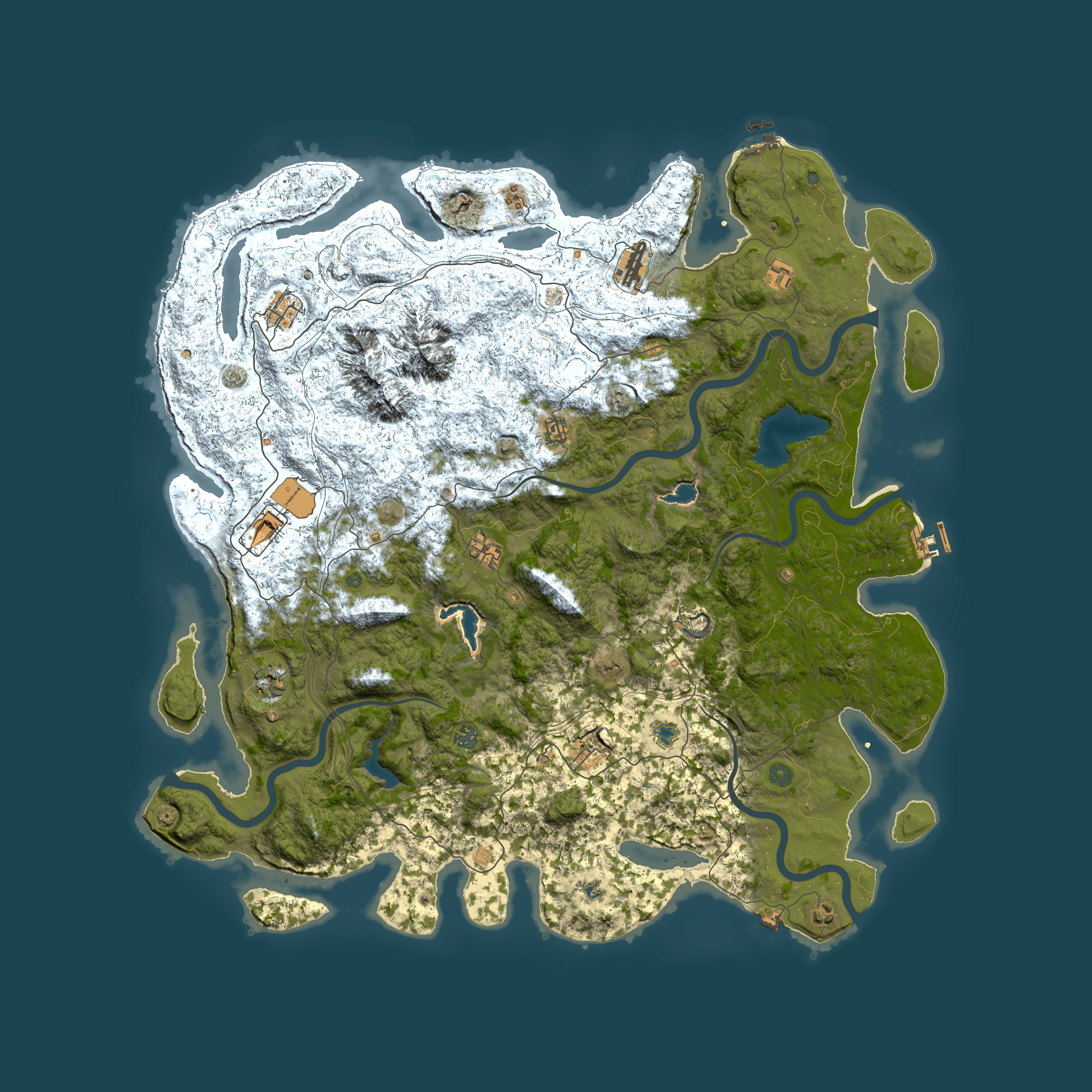 Full top-down render of Rust map seed 1709691886, 5500x5500m