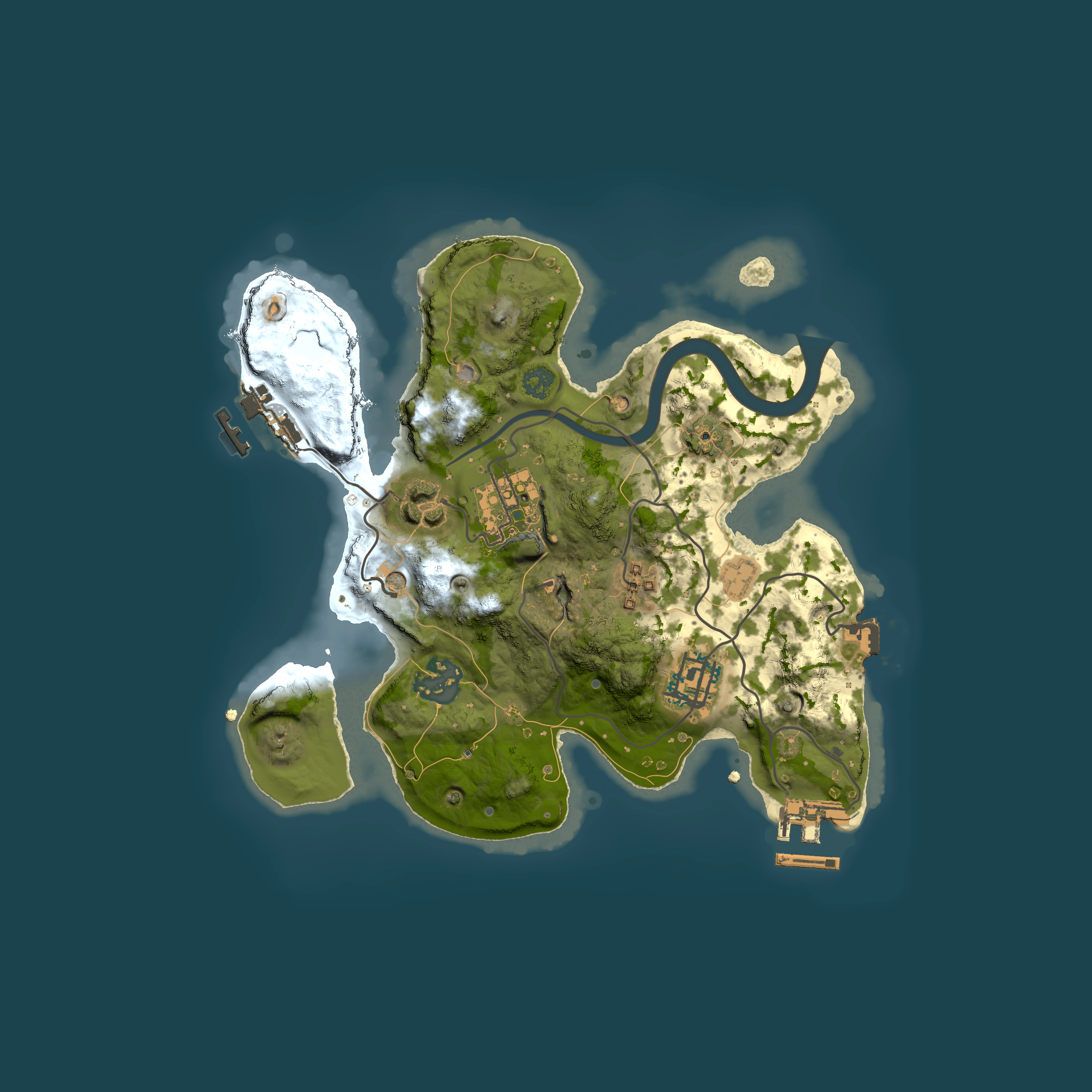 Full top-down render of Rust map seed 1165478083, 2500x2500m