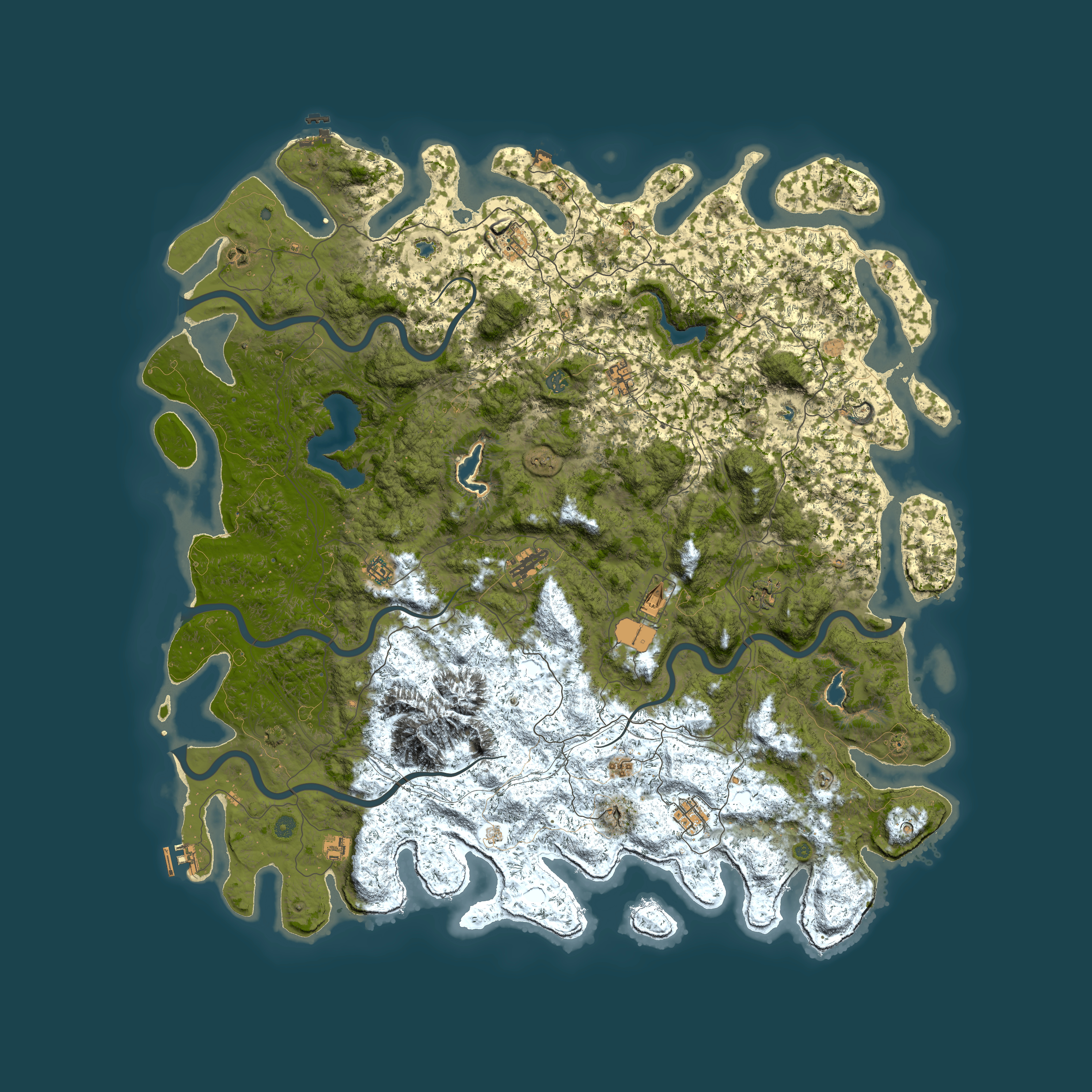 Full top-down render of Rust map seed 1608382565, 6000x6000m