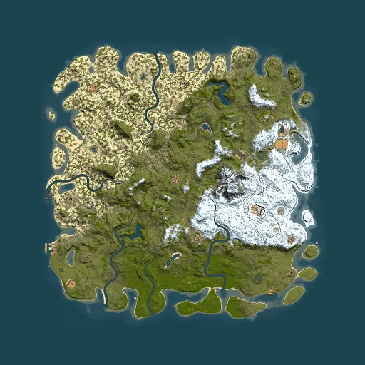 Rust map seed 385426713, 6000x6000m top-down preview