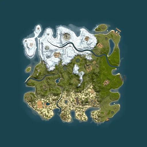 Rust map seed 158439265, 4000x4000m top-down preview